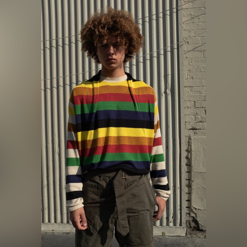 JW Anderson Colorblock Linen Knit Striped Sweater M